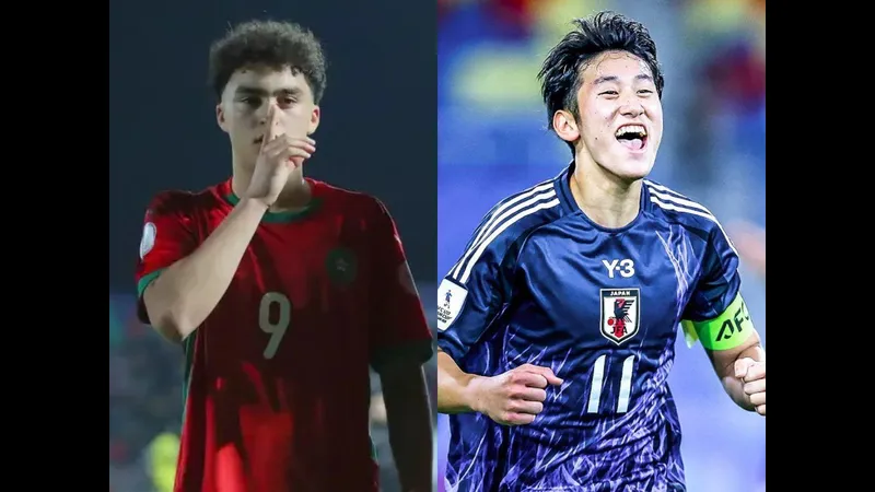 Cầu thủ U17 Nhật Bản hưởng lợi từ một pha phản công nhanh trước hàng phòng ngự U17 Ma Rốc Cầu thủ U17 Nhật Bản hưởng lợi từ một pha phản công nhanh trước hàng phòng ngự U17 Ma Rốc